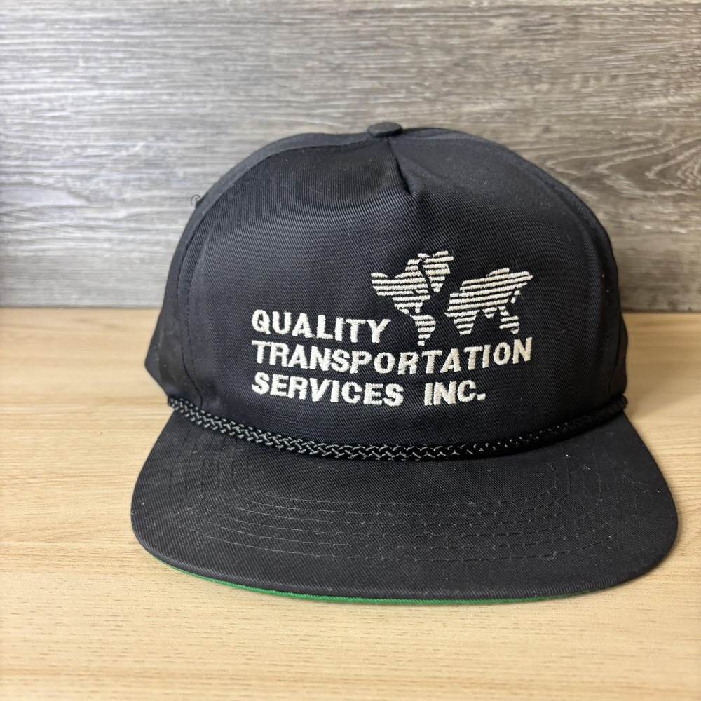 Vintage Quality Transportation Services Hat Cap Snap Back Embroidered Mens 90s